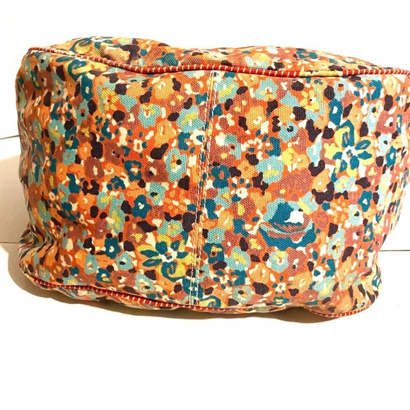 Marc Jacobs Orange and Blue Hobo Bag with Floral Design - Picture 4 of 9